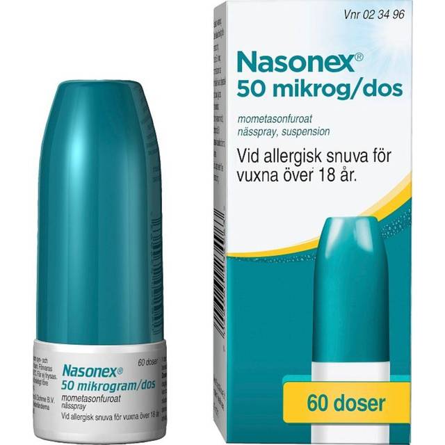 Nasonex, nässpray, suspension 50 mikrogram/dos Organon Sweden AB, 60 doser
