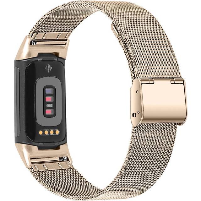 INF Armband för Fitbit Charge 5 Justerbart rostfritt stål ersättningsarmband Guld