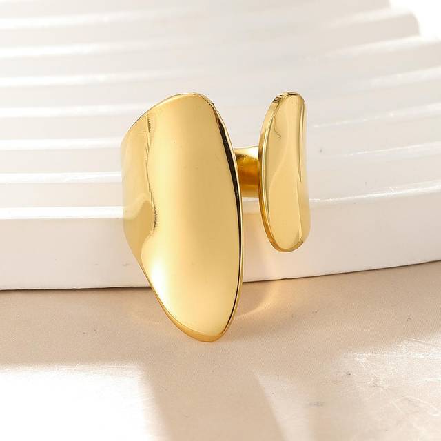 SHEIN 1pc Unique Design European And American Style Exaggerated Wide Open Adjustable Ring For Internet Celebrity