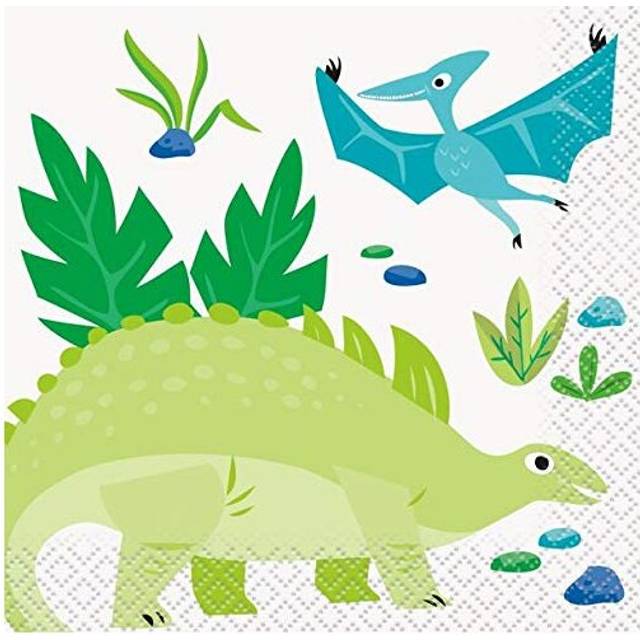 Dinosaurier Cocktailservietten im 16er Pack, 25cm x 25cm