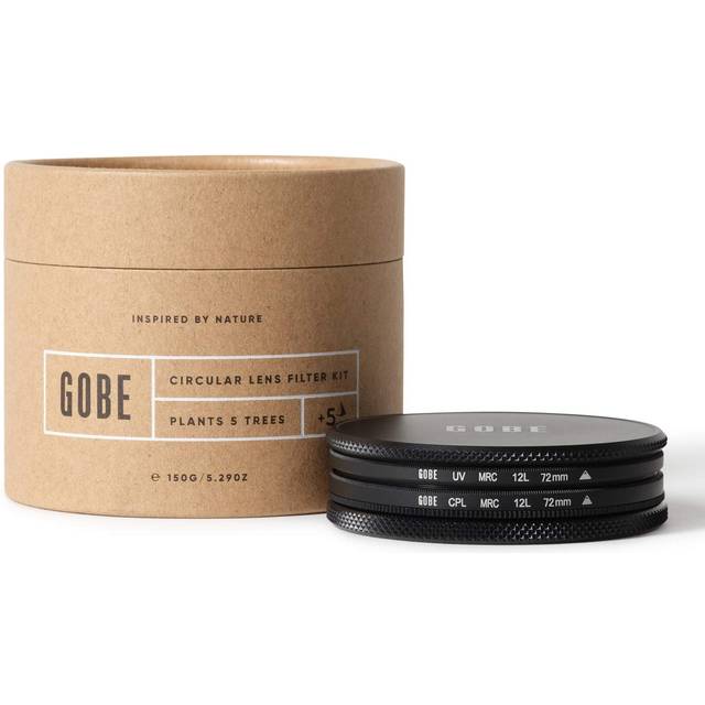 Gobe 72mm UV + Circular Polarizing (CPL) Lens Filter Kit (1Peak)