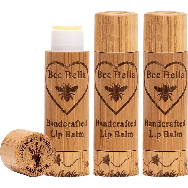 Bee Bella Lip Balm  Lavender Vanilla  3 Pack - Hydrating  Moisturizing Lip Care  100% Natural  Original Organic Beeswax with Vitamin E  Handmade in US