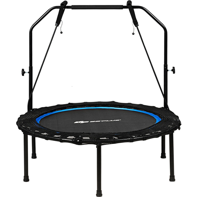101 cm Mini Trampoline with 2 Resistance Bands and Adjustable Foam Handle-Blue