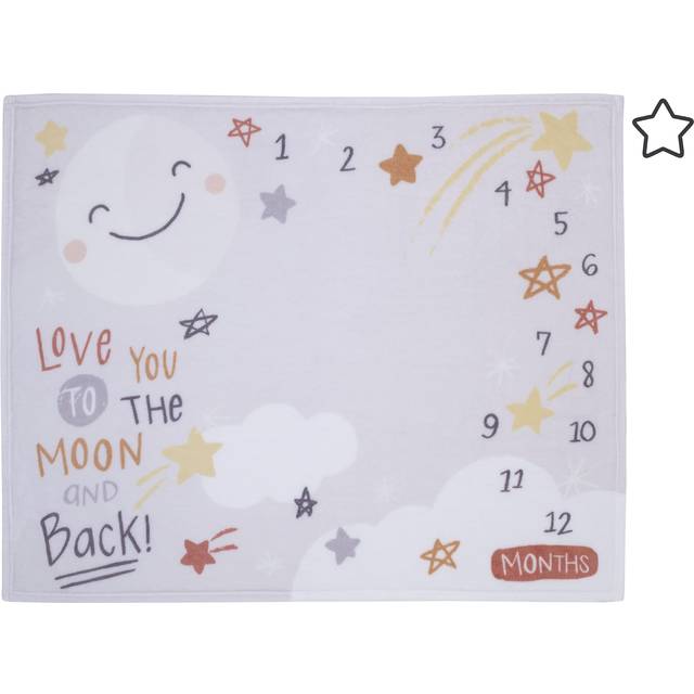 Little Love by NoJo Celestial Grey  Gold and Orange Love You to The Moon & Back Super Soft Photo Op Milestone Baby Blanket
