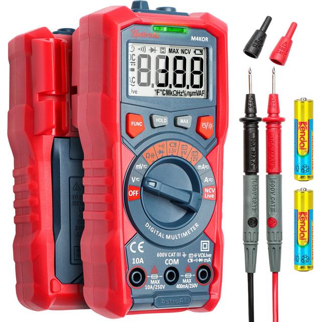 AstroAI Digital Multimeter 4000 Counts TRMS Auto-Ranging Volt Meter 1.5v/9v/12v Battery Voltage Tester Measure Voltage Current Resistance Diodes