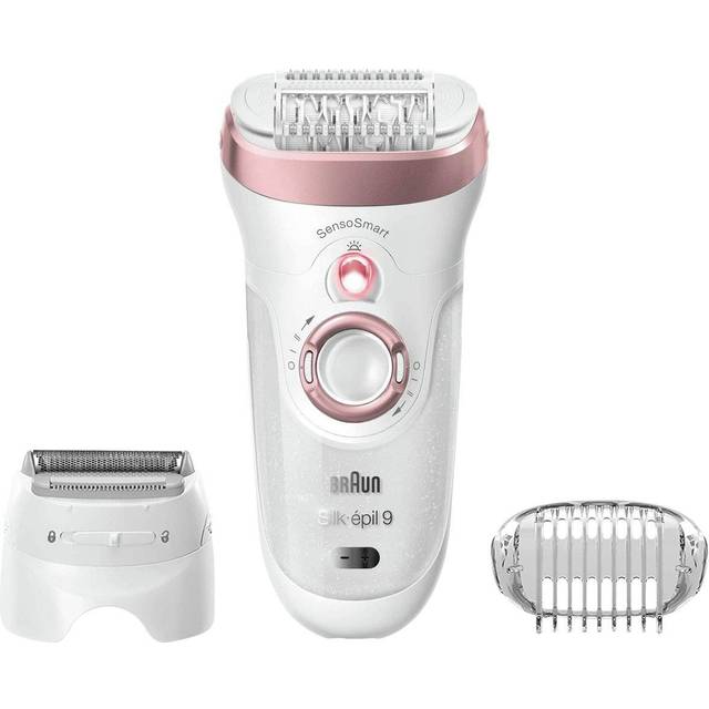 Braun Silk-épil 9 9-720, Epilator För Långvarig Hårborttagning, Inklusive Rak- Och Trimmerhuvud, MicroGrip-pincetteknik, Kåpa För Högfrekvent Massage, Sladdlös Wet & Dry-epilering För Kvinnor