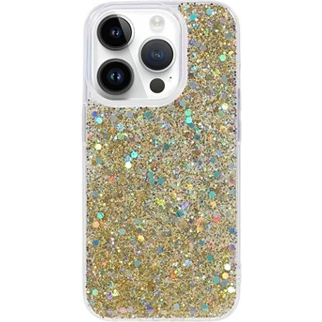 iPhone 15 Pro Glitter Flakes TPU-skal - Guld