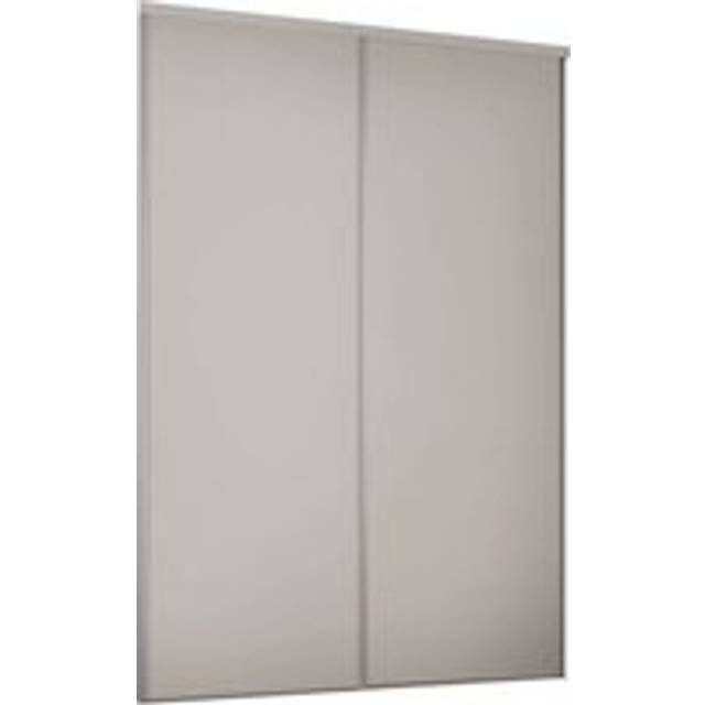 Spacepro Classic 2 Door Sliding Wardrobe Kit 1793 x 2260mm in Cashmere Steel/MFC