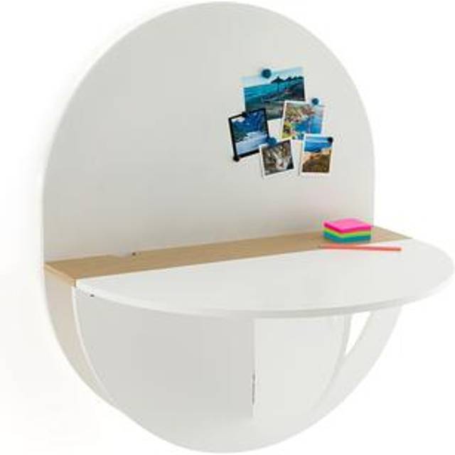 Anzio Folding Wall Desk - White/Wood - ONE SIZE