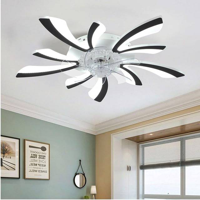 78Cm Creative Ceiling Fan LED Lights - Black - One Size