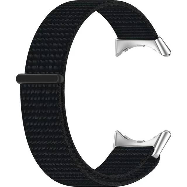 Google Pixel Watch 1 / 2 / 3 Nylon Rem med kardborreband - Svart