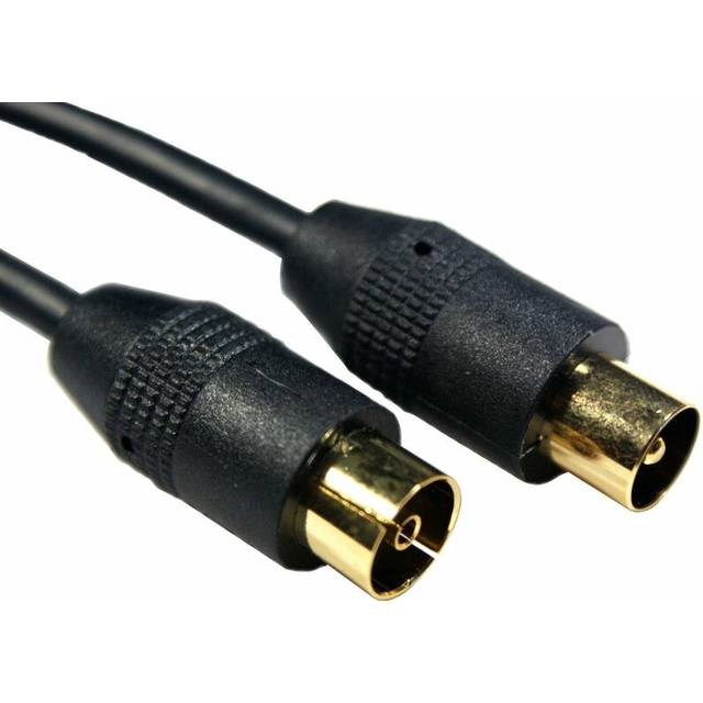 1.8m GOLD Aerial Cable Extension Male Plug to Female Socket TV Coaxial Coax Lead
