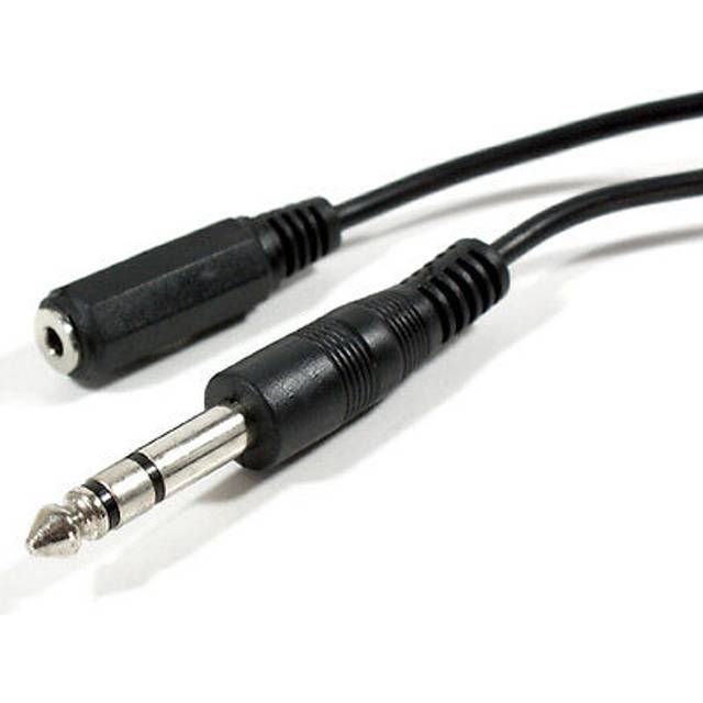 "1.8m 6.35mm Jack Plug to 3.5mm Stereo Socket Extension Cable Lead 1/4"" Headphone"