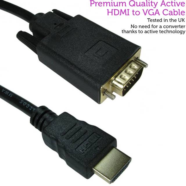 1.8m active hdmi to vga monitor converter cable male pc tv hd video adapter lead
