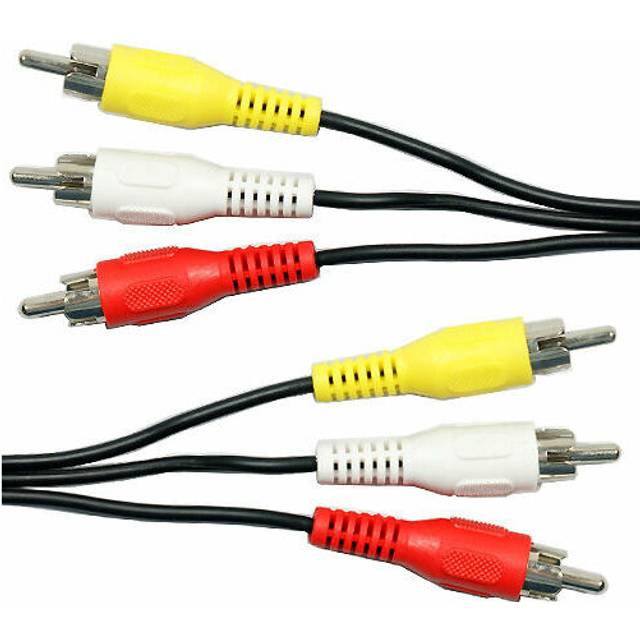 20m 3 RCA Male to Plug Cable Lead PHONO Audio & Video Composite AV TV DVD Wire