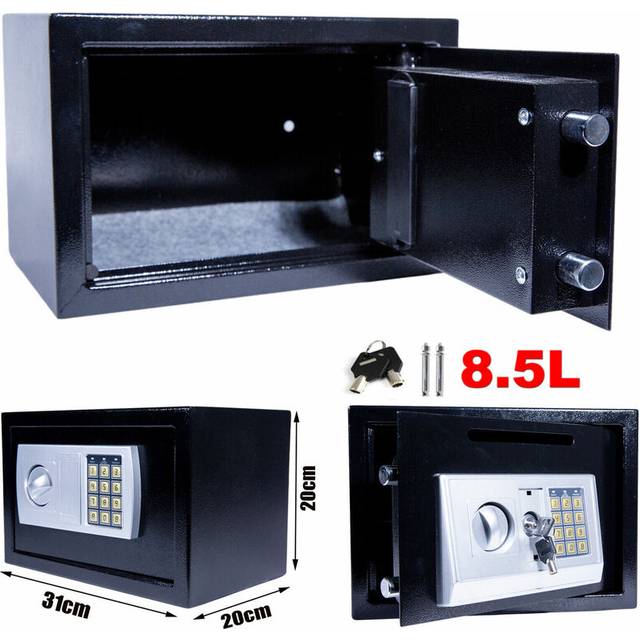 Dayplus - safe electronic digital steel security home office money cash safety box lock 8.5L