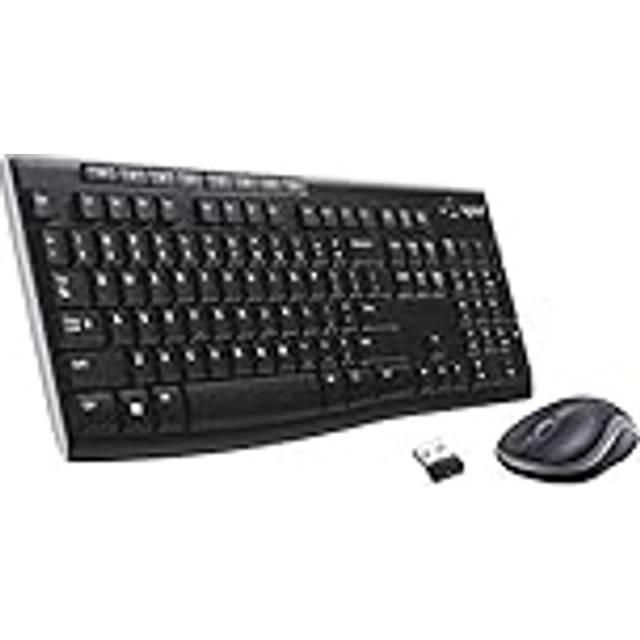 Logitech MK270 tådlöst tangentbord och mus-kombination för Windows, Layout Italiensk QWERTY - Svart
