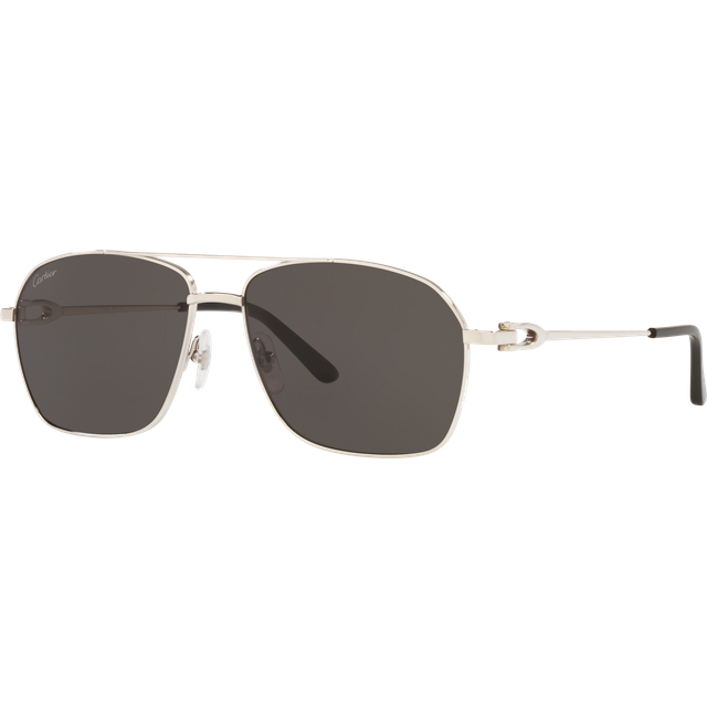 Cartier Womens Silver Ct0306s Aviator-frame Metal Sunglasses - SILVER