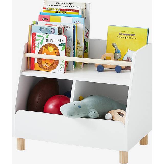 Storage Unit, Mixed Shelf + Trays, Ptilou wood/white - Wood/White