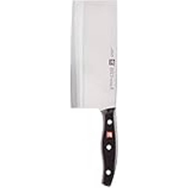 ZWILLING Kinesisk kockkniv, bladlängd: 18,5 cm, stort blad, specialhandtag av rostfritt stål/plast, Twin Pollux