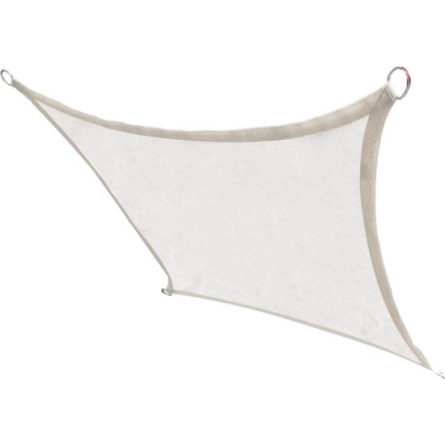 (4x4m, White) Green Bay Sun Shade Sail HDPE Breathable UV Block Sunscreen Awning Canopy with Free Rope