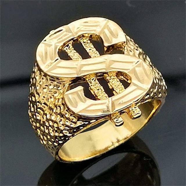 SHEIN 1pc Creative And Punk Style American Dollar Bill & Car Decoration Zinc Alloy Ring