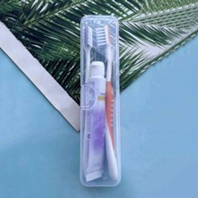 SHEIN 1pc Clear Portable Toothbrush Storage Box, Modern Plastic Travel Toothbrush Storage Box For Outdoor
