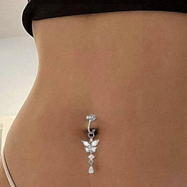 SHEIN 1Pc Butterfly Fake Belly Ring