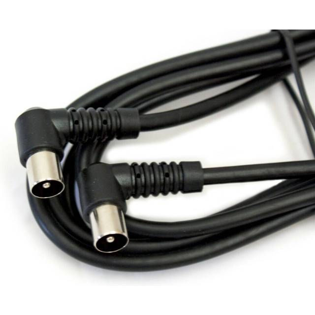 2 Pack 4m Right Angle Aerial Lead Plug To Male Coaxial Cable 90 Degree Angle