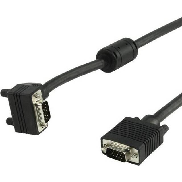 10m VGA SVGA Cable Right Angled 90 Degree to Straight Male Connector Lead