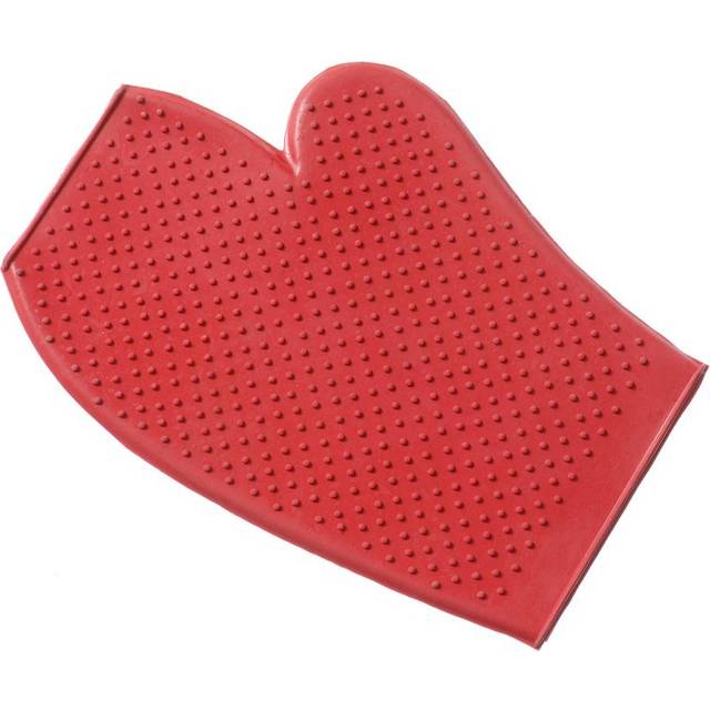 Tough 1 Rubber Grooming Gloves  Red