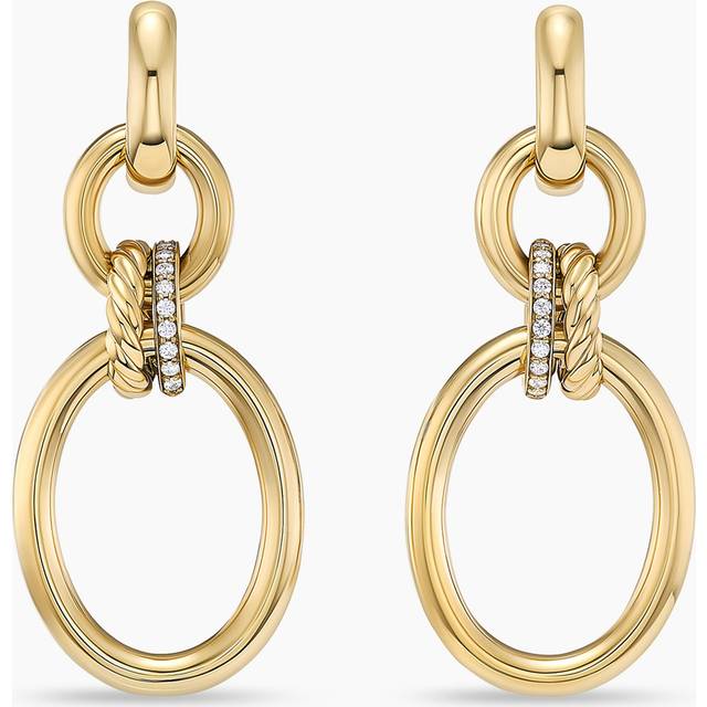 DY Mercer™ Circular Drop Earrings in 18ct Yellow Gold with Diamonds, 50mm