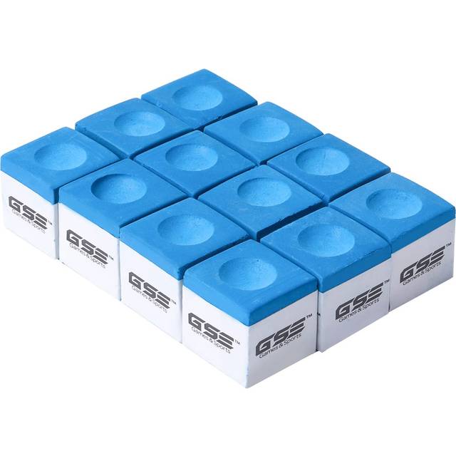 GSE 12-Pack Billiard/Pool Cue Chalks, Billiard Pool Table Accessories for Home/Tournament Use (Blue)