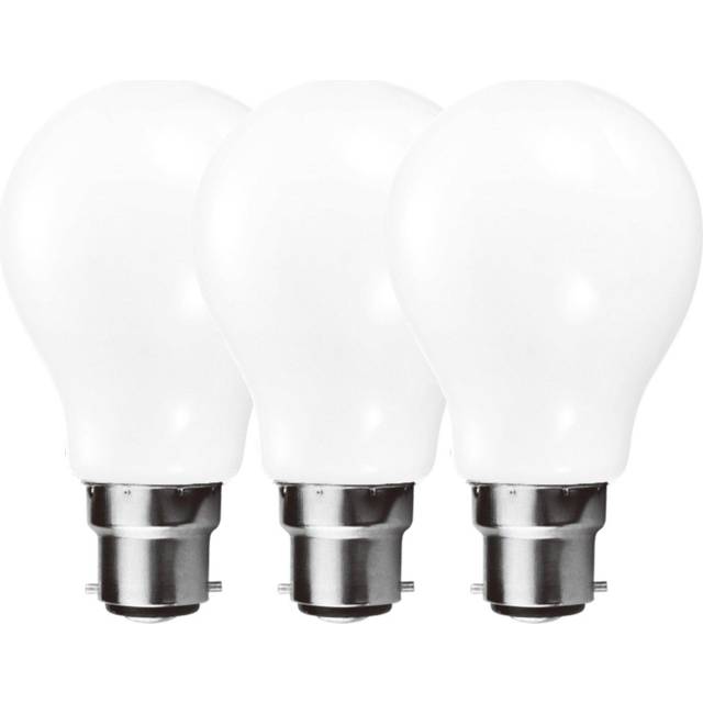 9 Watts GLS B22 BC Bayonet LED Light Bulb Opal Warm White Dimmable, Pack of 3 - One Size