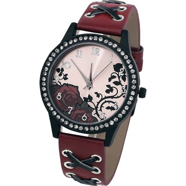 Roses - Gothic Wristwatches - for Women - red-black - Standard
