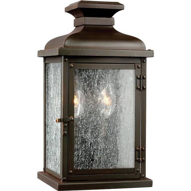 Outdoor IP44 Twin Wall Light Dark Aged Copper LED E14 60W d00906
