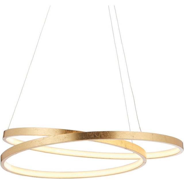 LED Ceiling Pendant Light 33W Warm White Gold Leaf Infinity Feature Strip Lamp