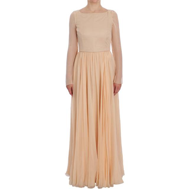 Dolce & Gabbana Beige Silk Ball Gown Full Length Dress - IT40|S (IT40|S)