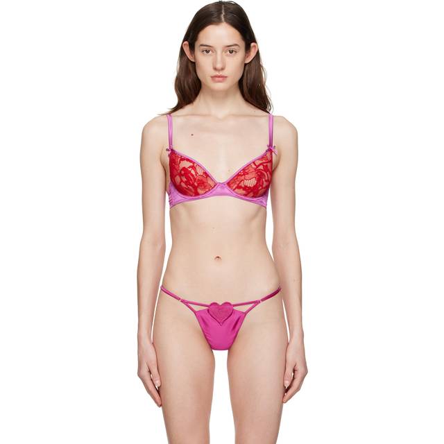 Fleur du Mal Red Magnolia Demi Bra - 0323 Rouge - US 32D