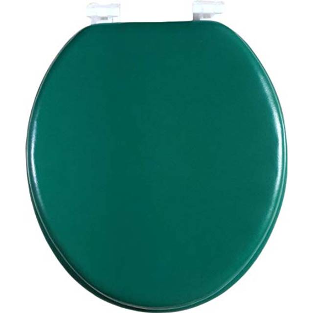 J&V Textiles Soft Round Toilet Seat With Easy Clean & Change Hinge  Padded (Hunter Green)*