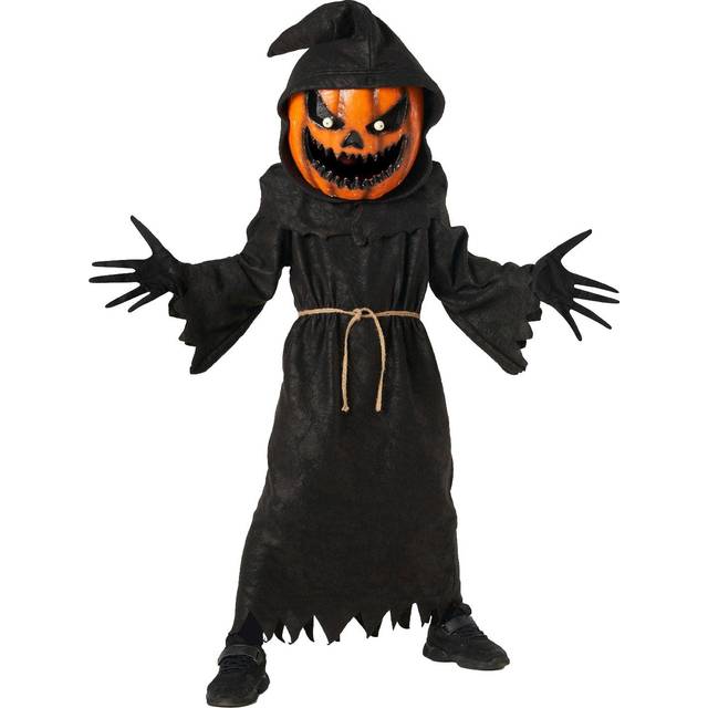 Kids evil pumpkin monster costume boy girl jack o` lantern halloween fancy dress