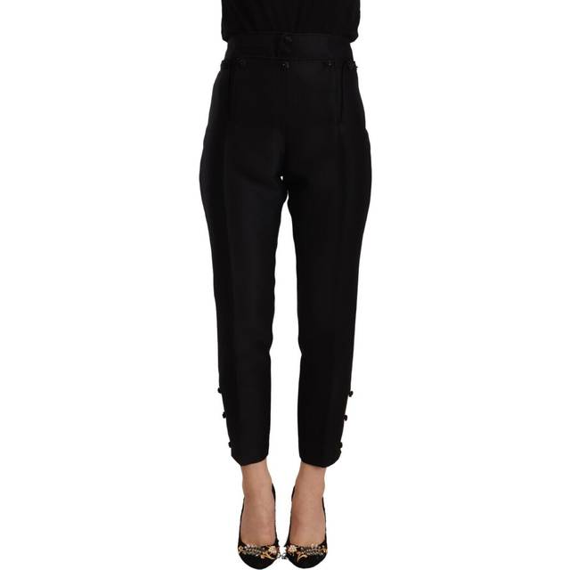 Dsquared² Black Wool High Waist Skinny Pants - IT40|S