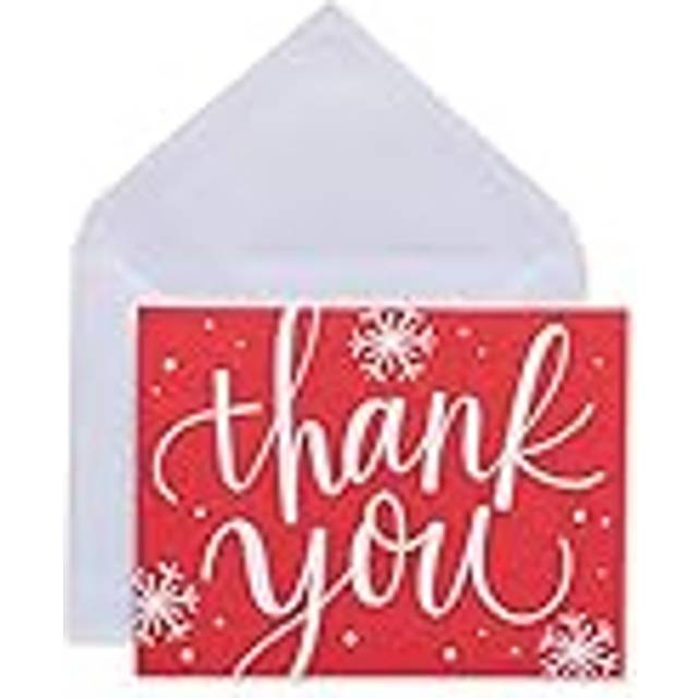 American Greetings Holiday Thank You Cards and Envelopes  Red Snowflake (25-Count)