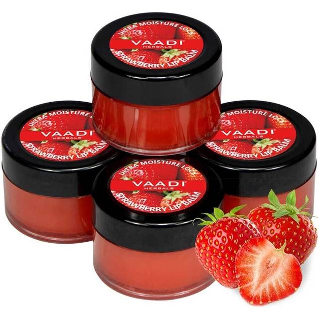 (Strawberry, 10g) Vaadi Herbals Lip Balm - Pack of 5