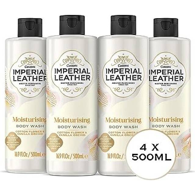 Moisturising Shower Gel - Cotton Flower & Vanilla Orchid Fragrance, Signature Oil Blend with Creamy Lather - Gentle Skin Care Bulk Buy (4 X 500ml)