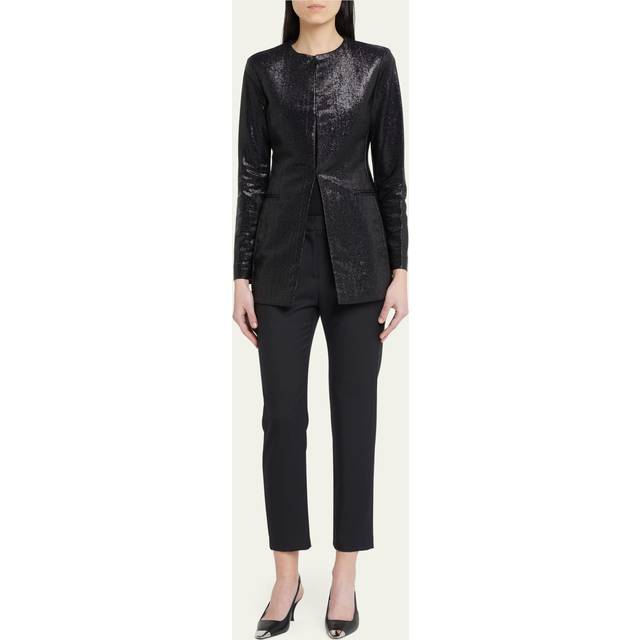 Sparkle Collarless Slim Jacket - BLACK - 36 IT (0 US)