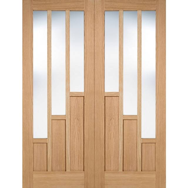 LPD Coventry 3P 3L Glazed Internal Door Pairs 1981 x 915mm Pre-Finished Oak