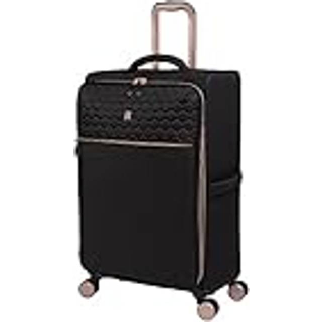 It Luggage Suitcase Lux-lite Divinity Eva - Black & Rose Gold 8 Wheel Suitcase - Medium | TJ Hughes