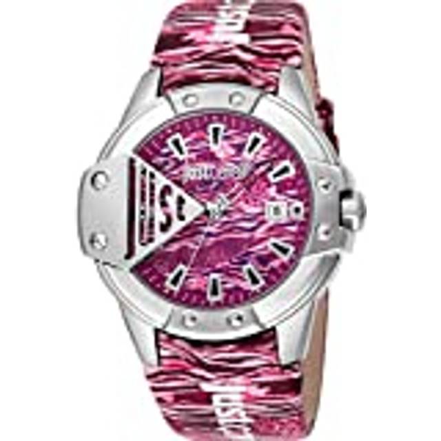 Just Cavalli, Accessoarer, Herr, ONE Size, Läder, Zebra Print Klocka med Lila Rem - purple (ONE SIZE)