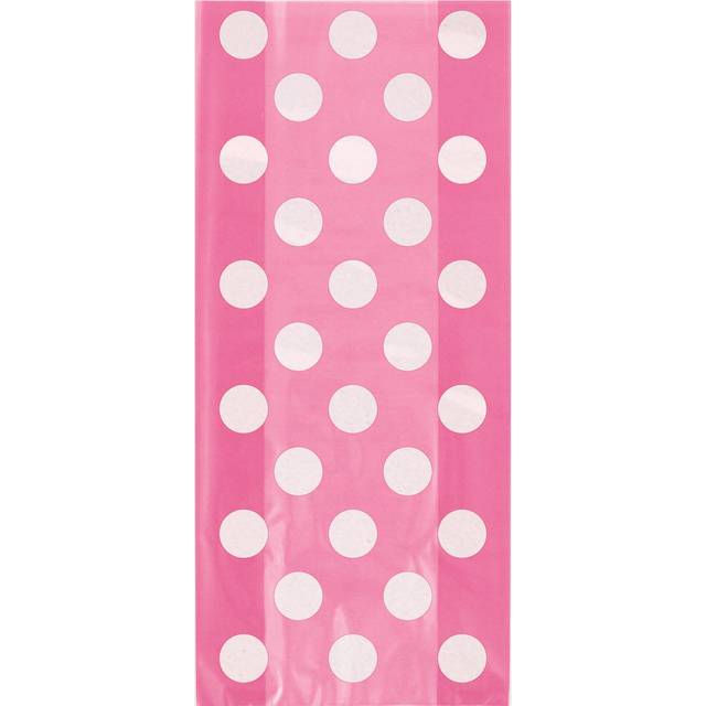 Cellofanpåse prickiga rosa 20-pack